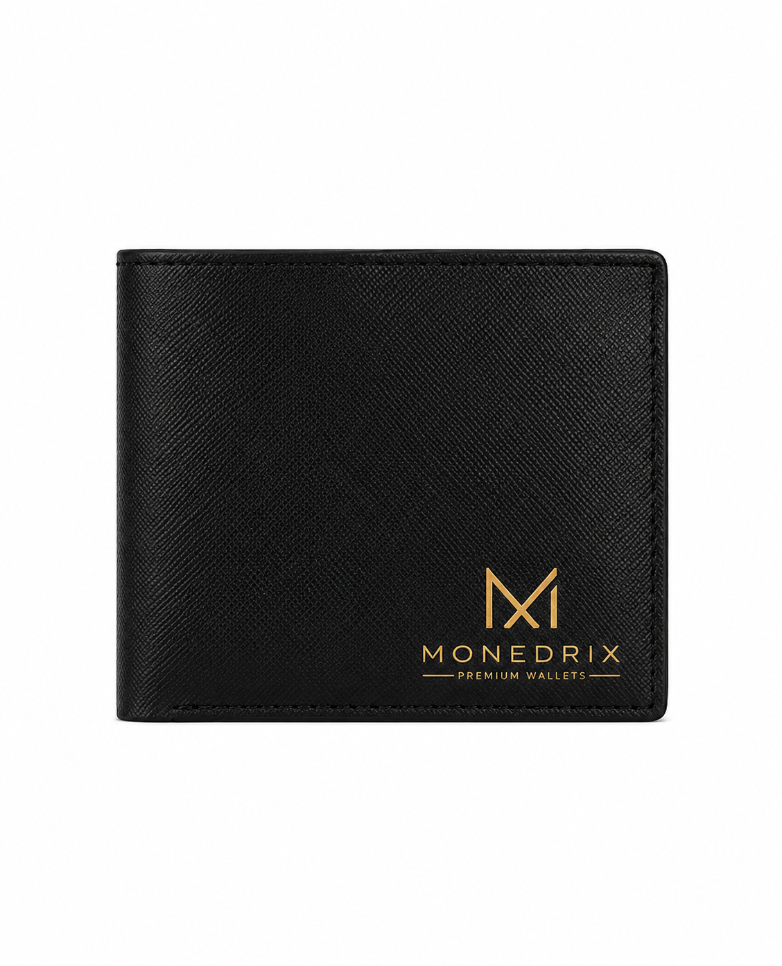 MONEDRIX Premium Textured Black Bifold Wallet for Men
