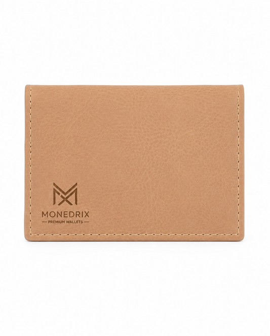Classic Tan Card  Holder | MONEDRIX Travel Wallet