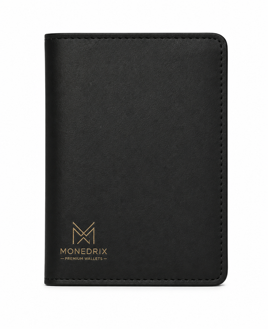 Monedrix Premium Black Passport Holder | Travel Wallet