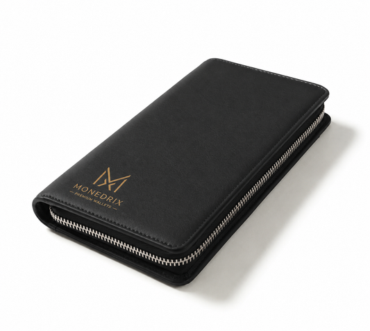 Monedrix Premium Black Passport Holder | Travel Wallet