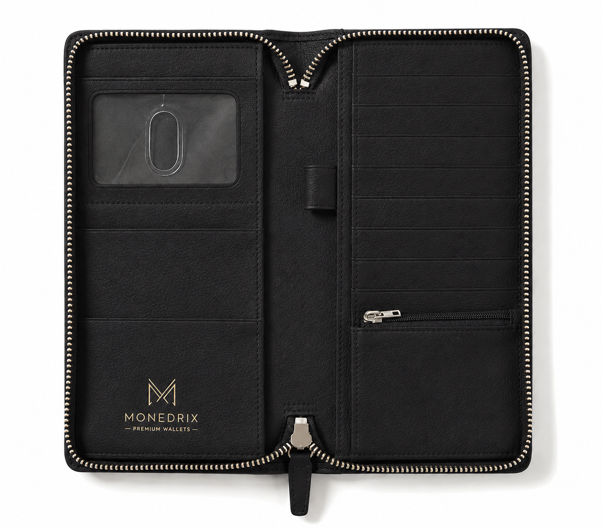 Monedrix Premium Black Passport Holder | Travel Wallet