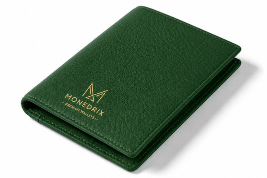 Monedrix Premium Passport Cover | Forest Green Vegan Leather