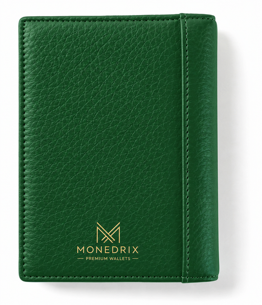 Monedrix Premium Passport Cover | Forest Green Vegan Leather